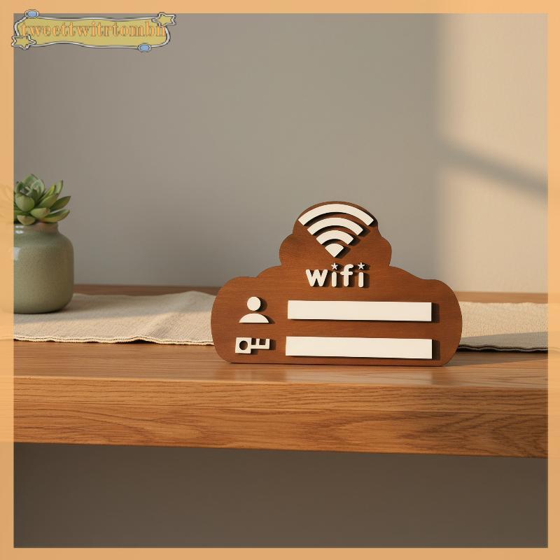 Tweettwittwitrtombn Placa De Exibição Wi-Fi Apagável De Madeira Com Caneta Para Visitante Wee Desk Hotel BR