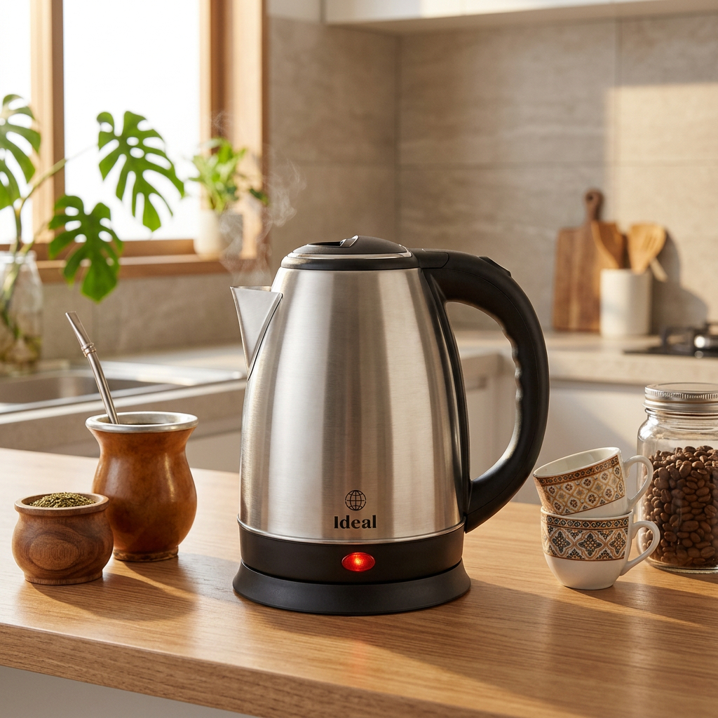 Chaleira Elétrica Inox Grande Capacidade 1.8 Litros Alta Potência 1500W Ferve Água Rápido 220V