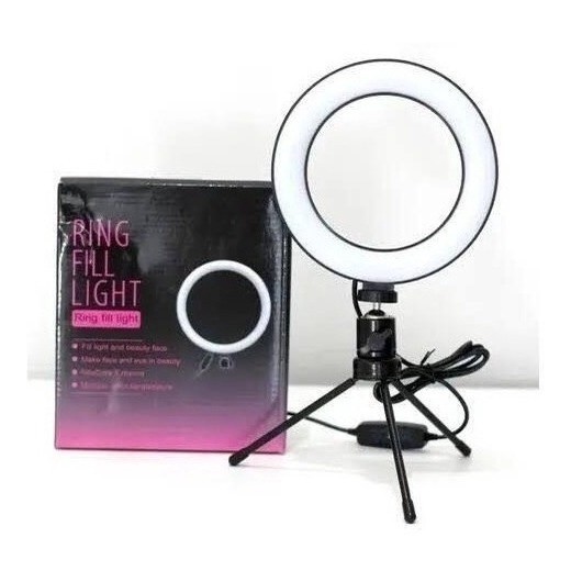 Exclusivo Ring Light De Mesa Led Tripé 8 Polegadas Com Suporte Celular Lançamento novidade