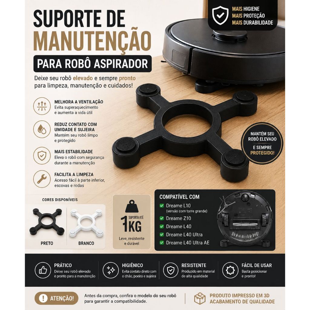 Suporte de Manutenção para Robô Aspirador Dreame