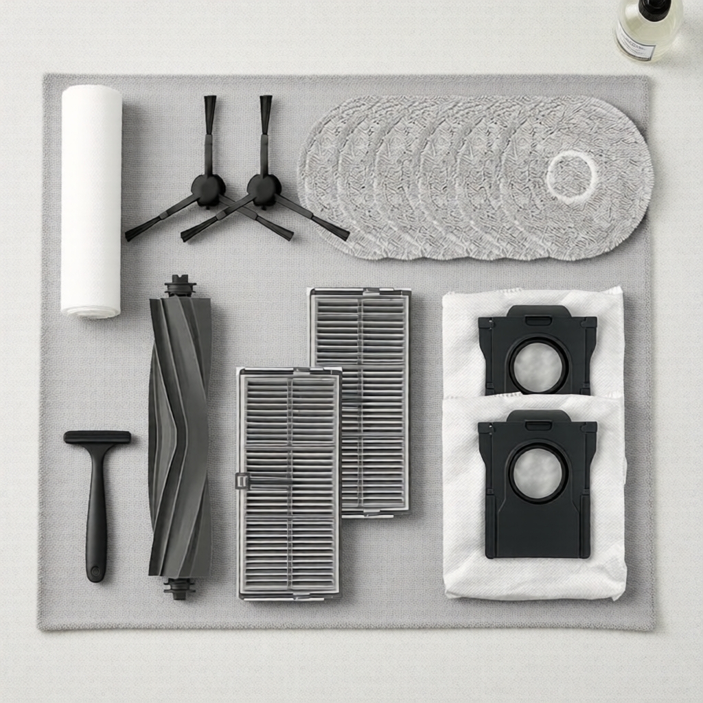 Kit de Peças de Reposição para Aspirador Robô Dreame: Escova Principal, Escovas Laterais, Filtros para D20/L10S/L30S