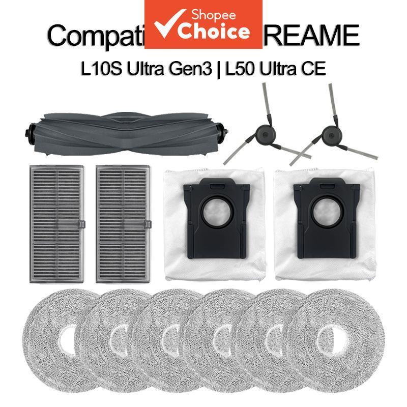 Compatível com Dreame L10S Ultra Gen3 L50 Ultra CE Escova Principal Escova Lateral Filtro HEPA Saco de Pó Pano de Mopô