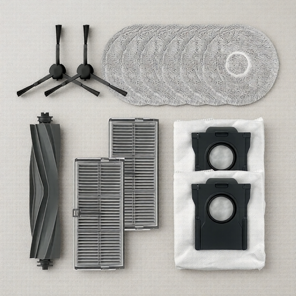 Kit de Reposição para Aspirador Robô Dreame D20/L10S/L30S Ultra: Escova Principal, Escovas Laterais, Filtros