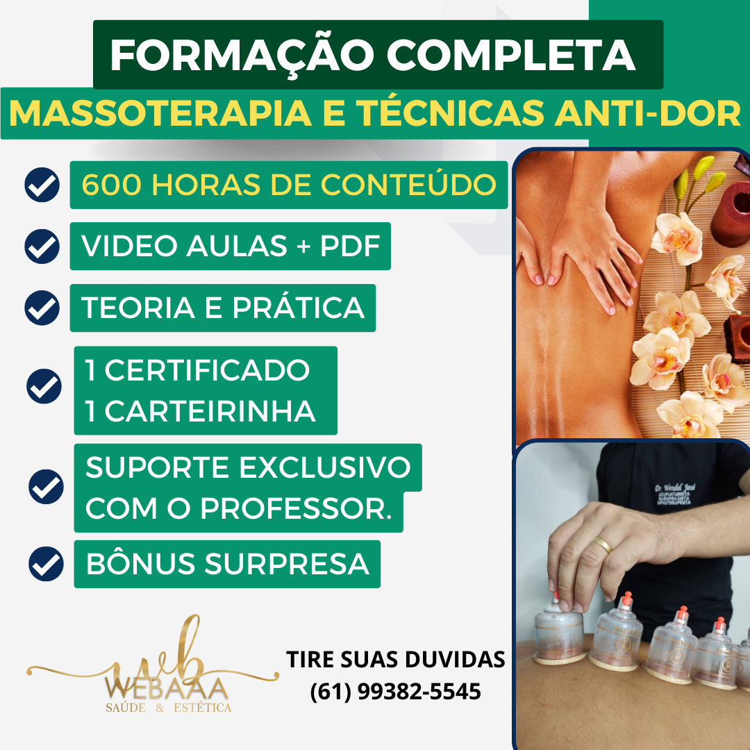 FORMAÇÃO EM MASSOTERAPIA & TÉCNICAS ANTI-DOR