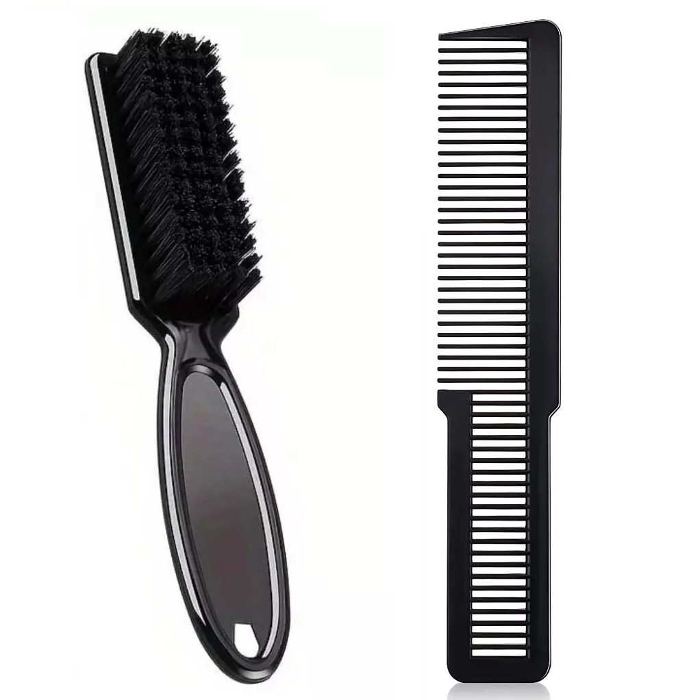 Kit Barbeiro Escovinha P/ Barba + Pente Corrido Cliper Comb