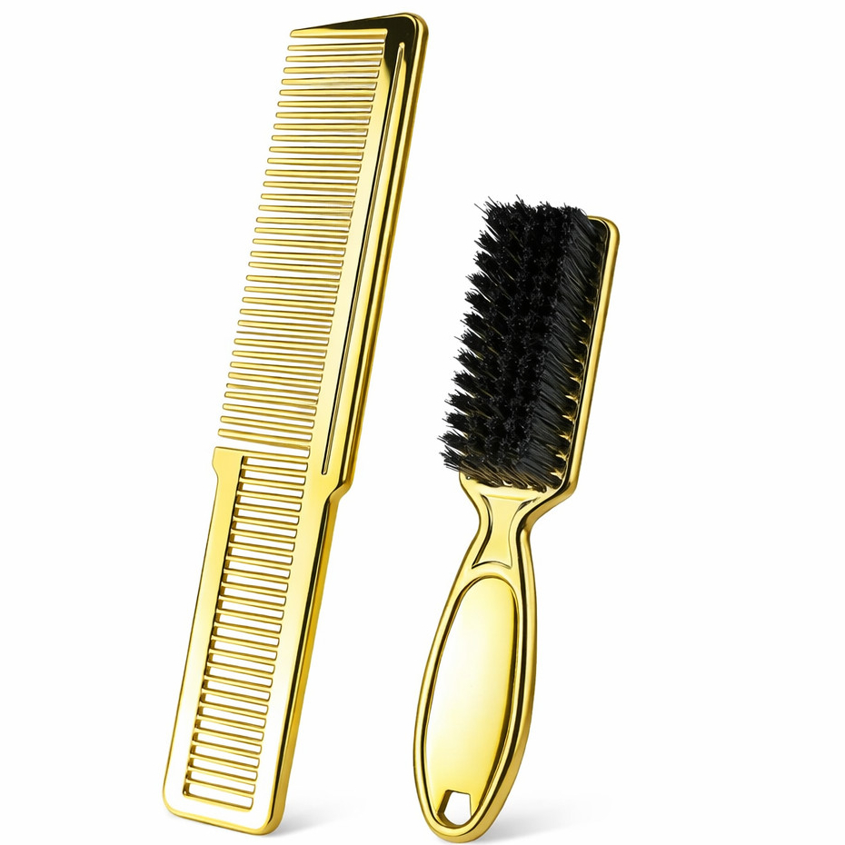 Kit Escova para Barba + Pente Corrido Clipper Comb Barbeiro