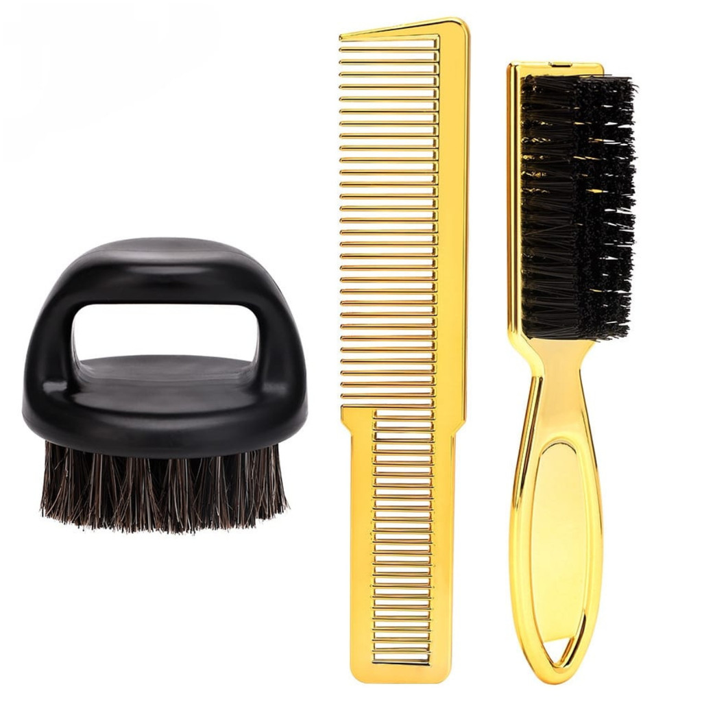 Kit 2 Escovinhas de Dedo para Barba + Pente Clipper Over Comb