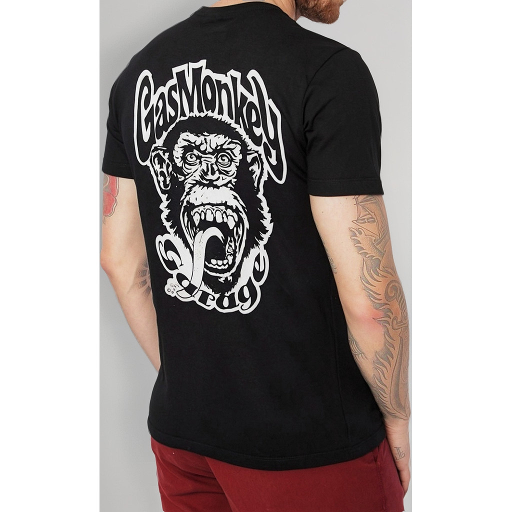 Camiseta Masculina Gas Monkey Estampada Frente E Verso Dallas Garage