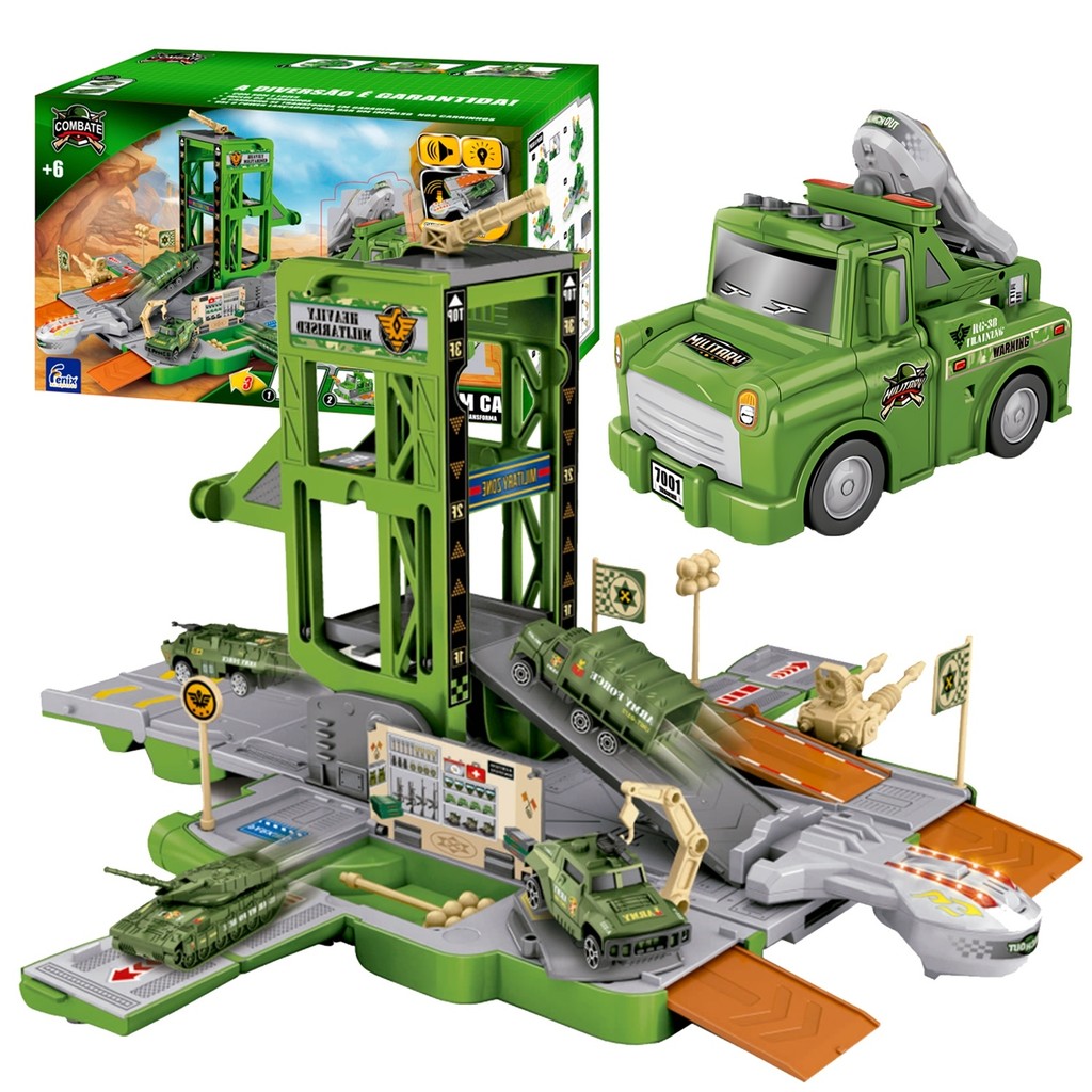 Garage Car Carrinho Vira Pista Playset Com Acessórios Para Crianças - Fênix Brinquedos