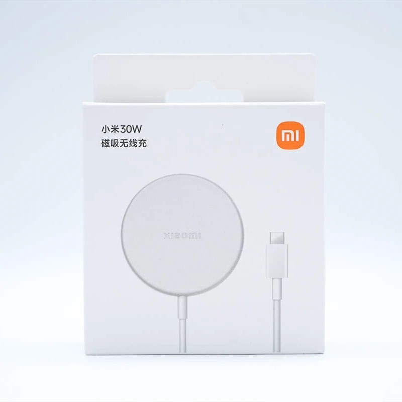 Carregador Magnético Sem Fio Xiaomi Mi 30W Carga Rápida Qi Compatível Xiaomi 15 e iPhone - Standard Version