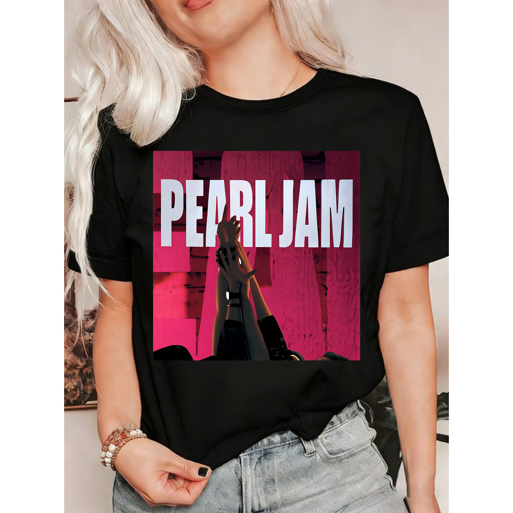 Camiseta Unissex Oversized Plus Size Feminina Masculina Poster Pearl Jam Para Decoração De Quarto, Tamanho 40x40 Cm