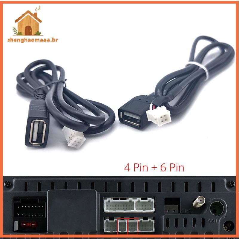 [SH] Adaptadores De Cabo USB Para Carro De 75 Cm 4 Pinos E 6 Conectores Estéreo De Rádio De Android De Extensão BR