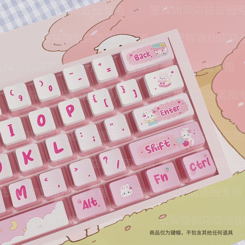 Snack bunny OEM Profile Shine-Through Side-print Conjunto De Teclas PBT De Tiro Duplo 134