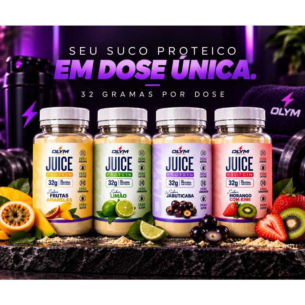 JUICE PROTEIN OLYM NUTRITION DOSE 300ML - SABORES 32G DE PROTEINA POR DOSE