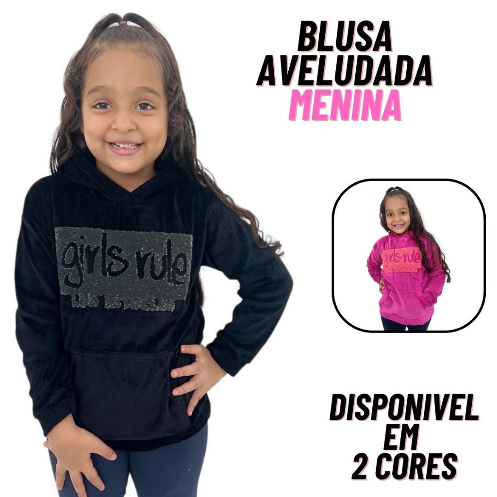 Blusa De Moletom Casaco Menina Infantil Olyns Premium