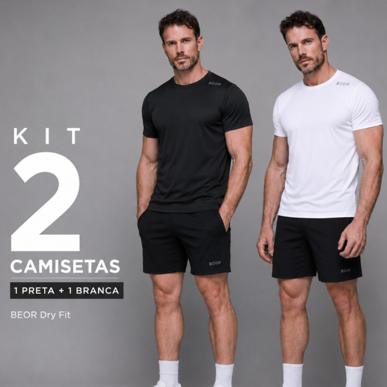 Kit 2 Camiseta Masculina Dry Fit Anti Odor Treino Corrida Respiravel Tech Inside Musculacao Academia