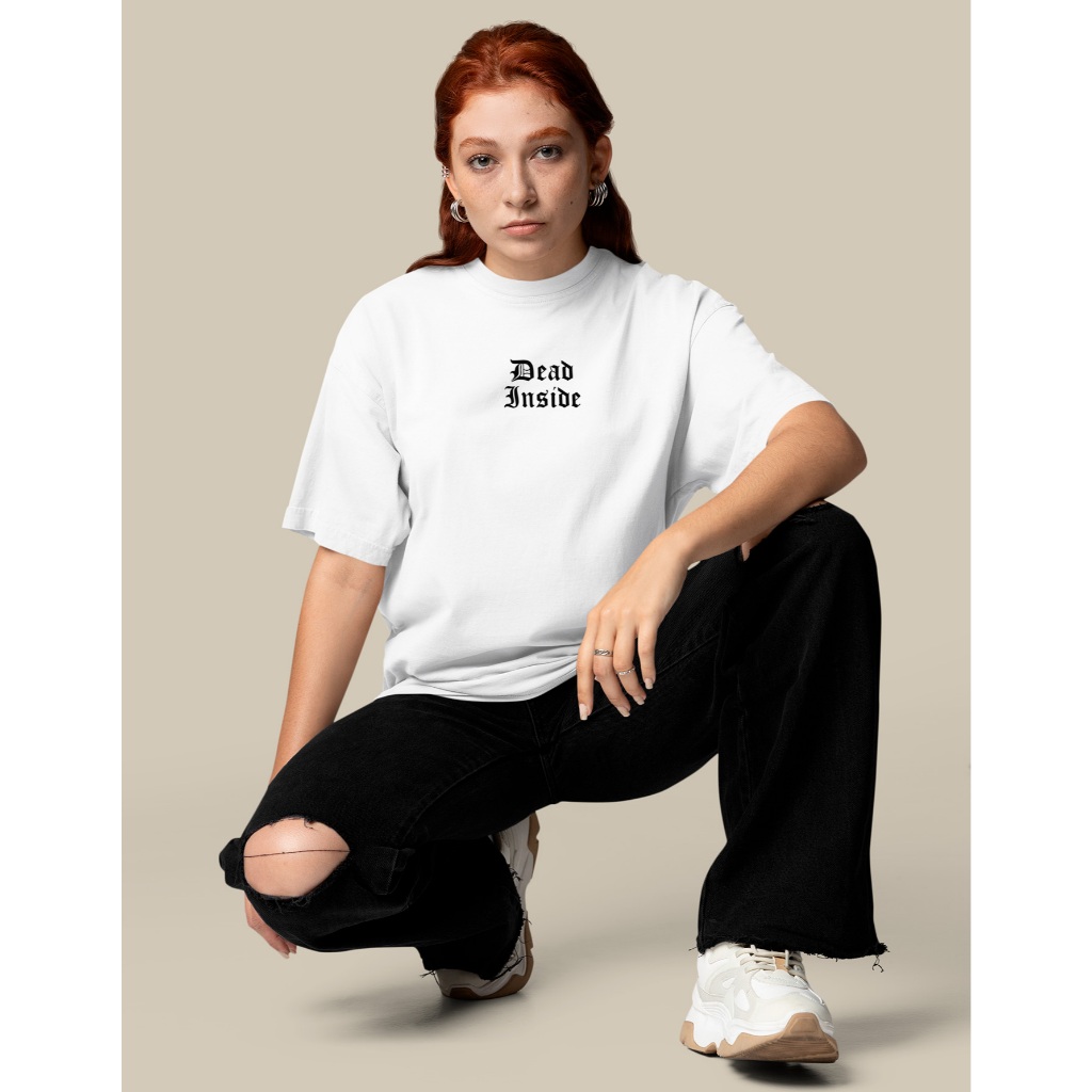 Camiseta Camisa Dead Inside StreetWear 100% Algodão Unissex Camisa Estampada CMS-STW-002