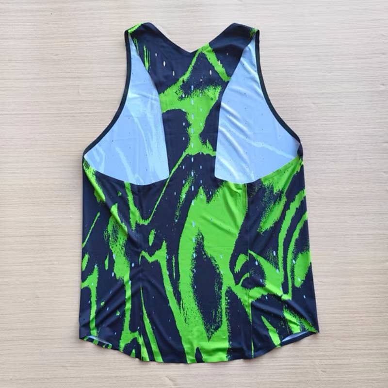 [Hot Sale] Dyeing body marathon top diamond alloy laminate track and field vest men running drying stel