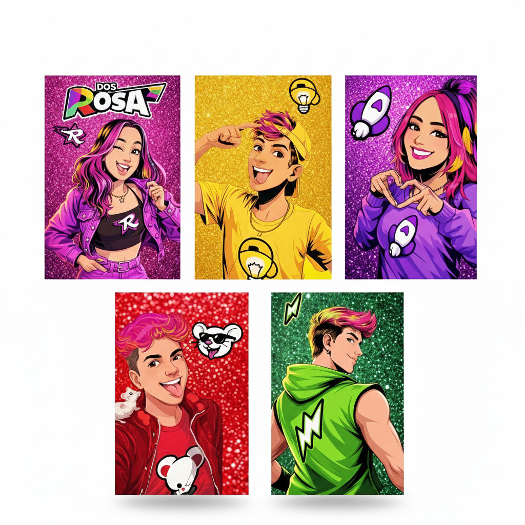 Dos Rosas Kit 5 Quadros Decorativos Emilly Vick Void Katlen Leozinho Top Excelente Qualidade