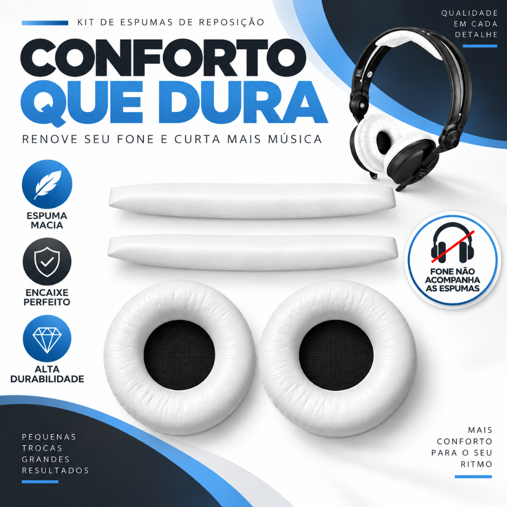 Kit De Espumas Para Fone Sennheiser Hd 25 / Plus / Amperior