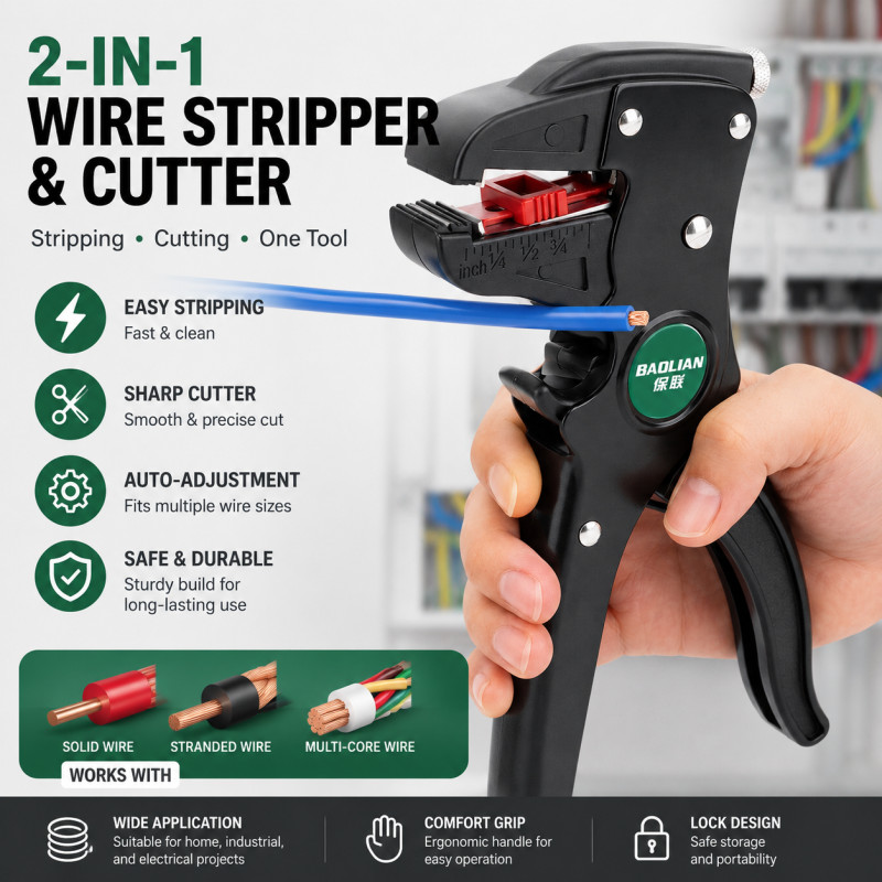 Duckbill Automatic Wire Stripper Pliers, Multi-Function Self-Adjusting Cable Stripping Tool for Cu