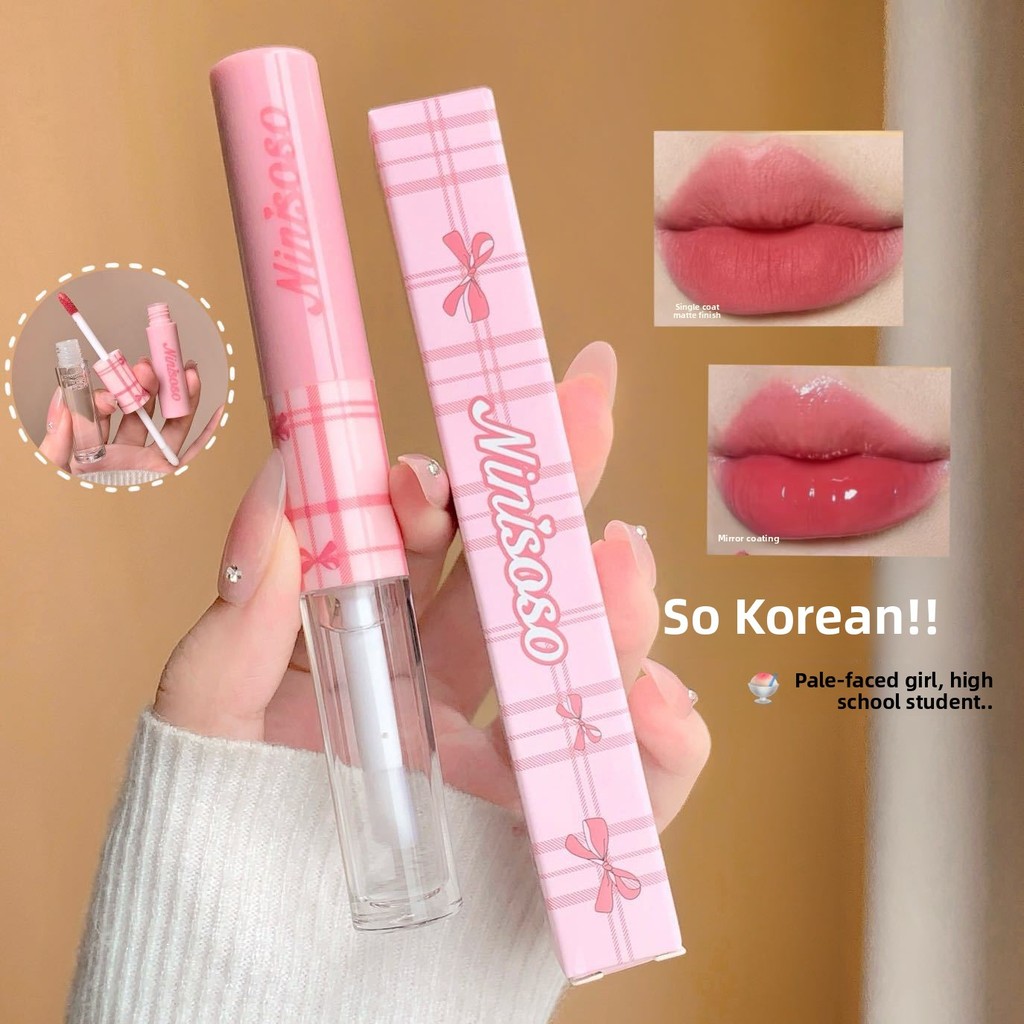Gloss Labial Duplo Niniso Bow Matte e Espelho Alta Pigmentação