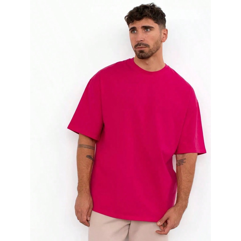 Camiseta Lisa Pink Masculina Várias Cores Básica Lançamento 100% Algodão Novo