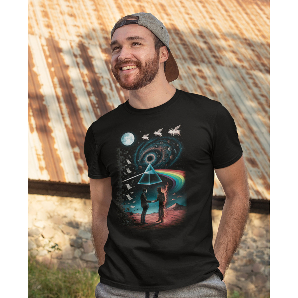 Camiseta Algodão Rock And Roll Pink Floyd Dark Dtf