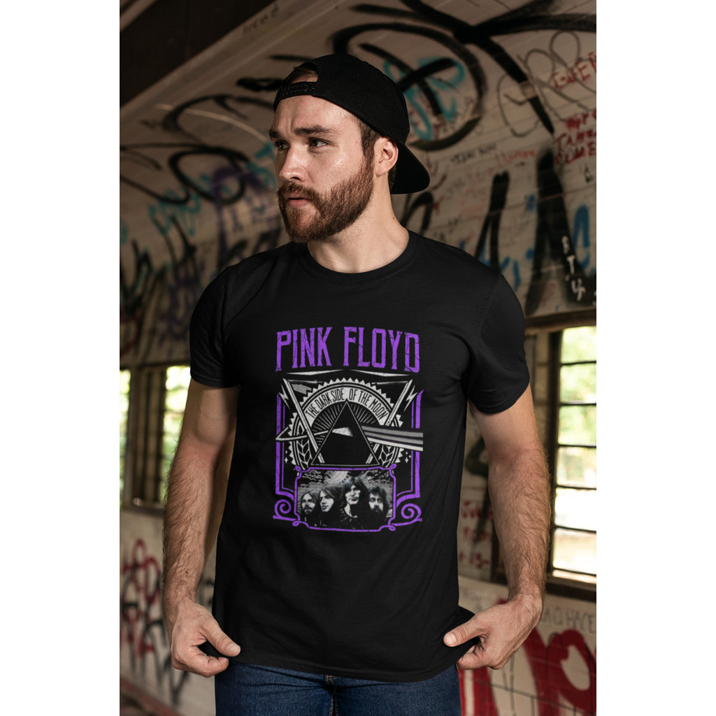 Camiseta Algodão Rock And Roll Pink Floyd Emblema Antiga Dtf