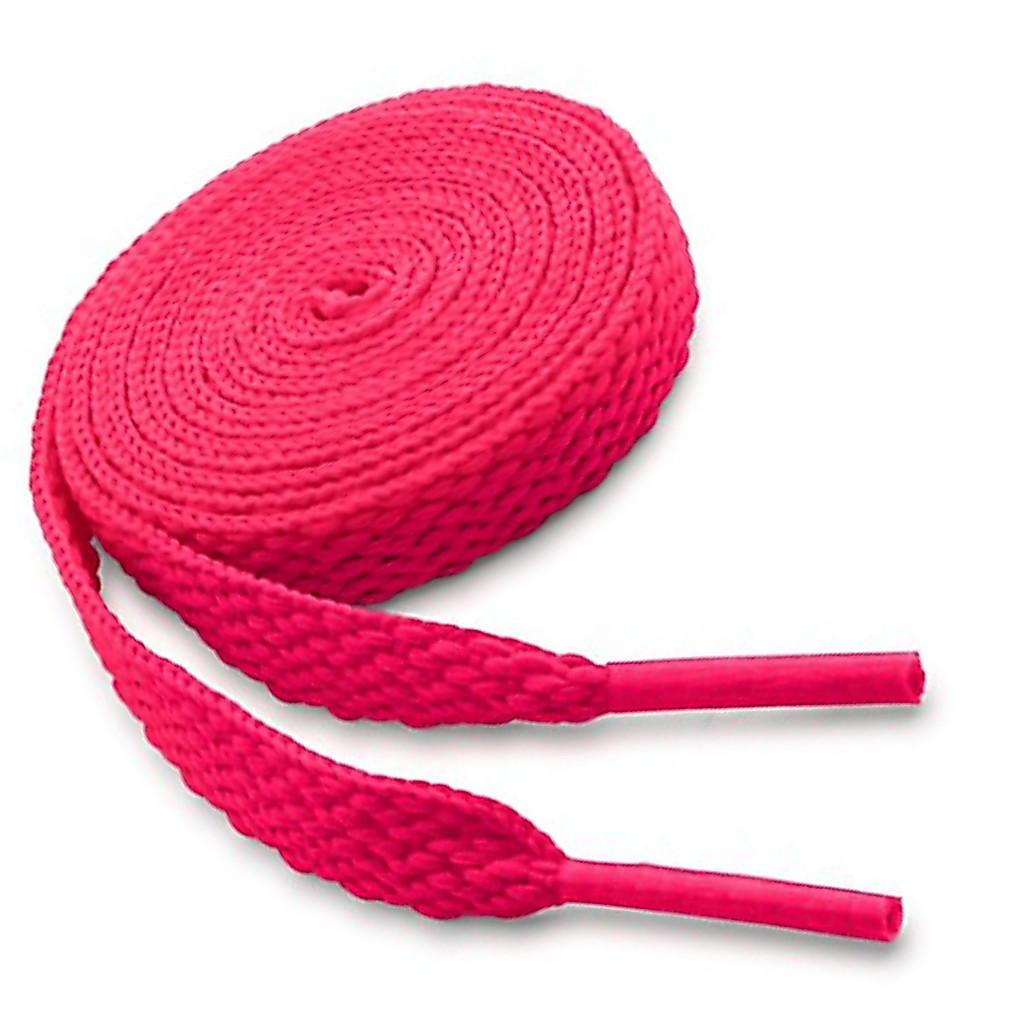 Par de Cadarços Achatado Para Tênis Moleton Atacador Rosa Pink Neon
