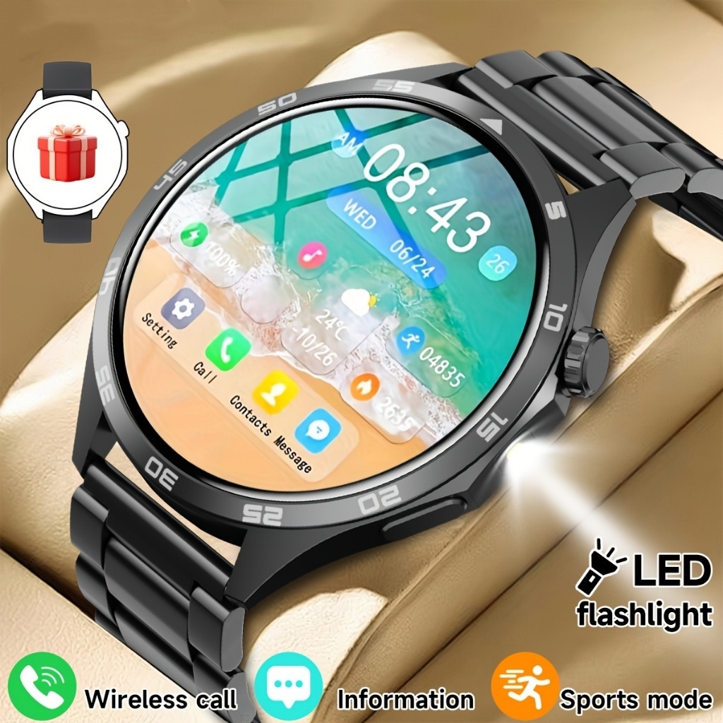 Smartwatch Masculino Compatível Com iPhone Android , Rastreador De Fitness Sem Fio Chamadas/Alertas SMS , Display HD TFT