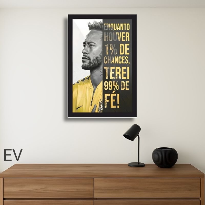 Quadro decorativo1 peça 20x30,astro mundial do futebol Neymar Junior