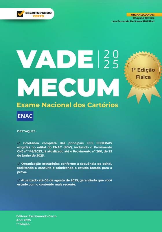 vendas suspensas - VADE MECUM ENAC 2.2025 (Físico)