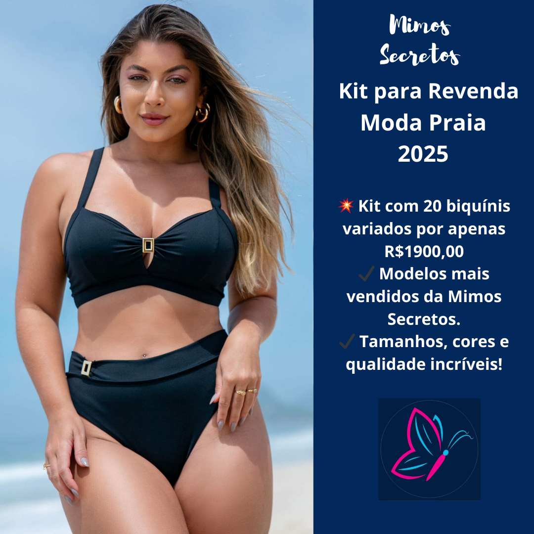 Kit 20 Peças - Variados de Conjuntos de Biquinis + Maios + Saidas de Praia para Revendas - Moda Praia 2025