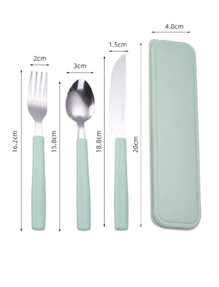 Estojo De Talher 3 Peças Inox Para Marmita e Seu Dia a Dia na Cozinha.