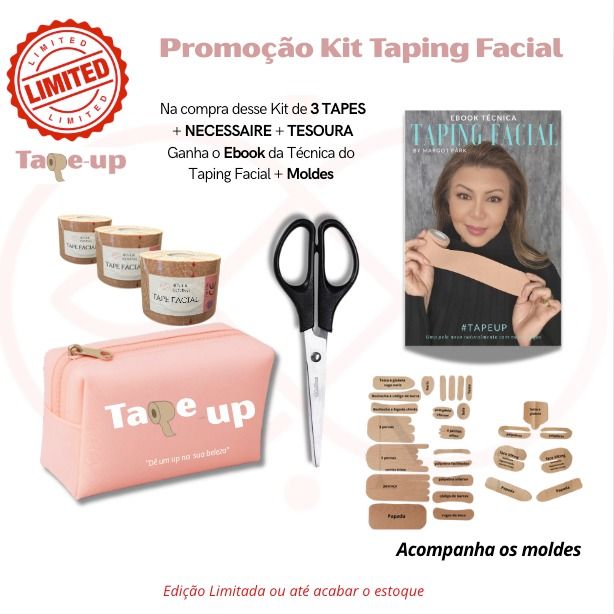 Kit básico passo a passo taping facial