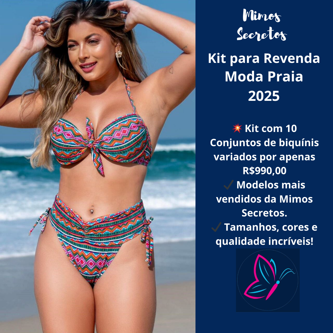 Kit 10 Peças - Conjuntos de Biquinis para Revendas - Moda Praia 2025