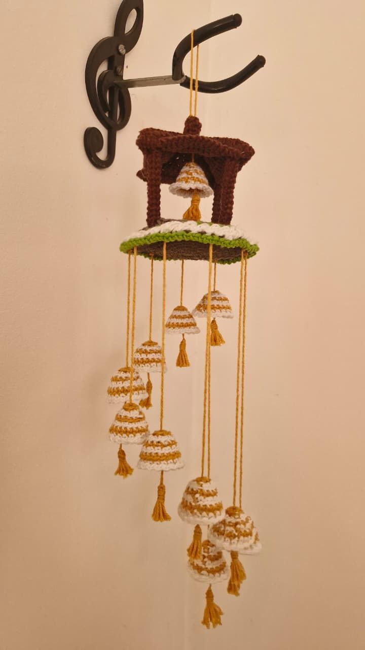 Sino dos Ventos Luminoso em Amigurumi