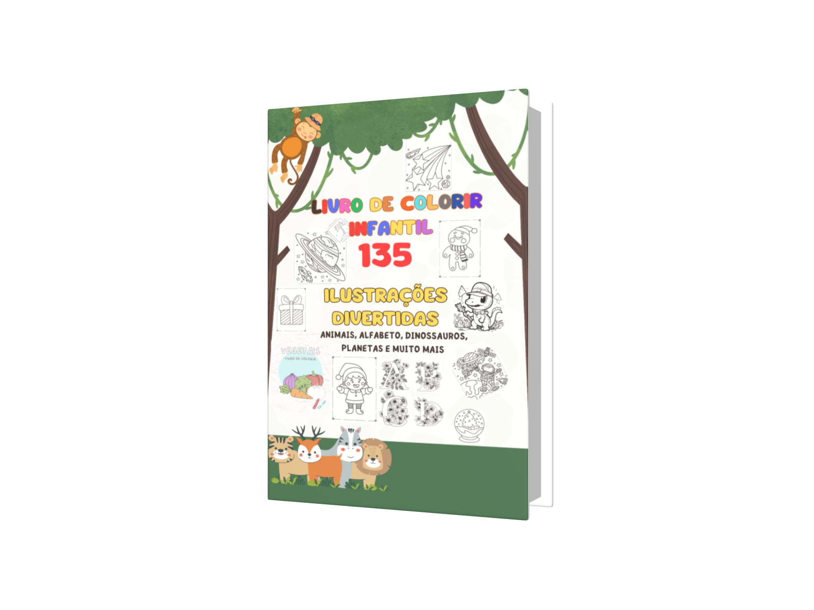 Livro de Colorir Infantil – 135 Ilustrações Divertidas!