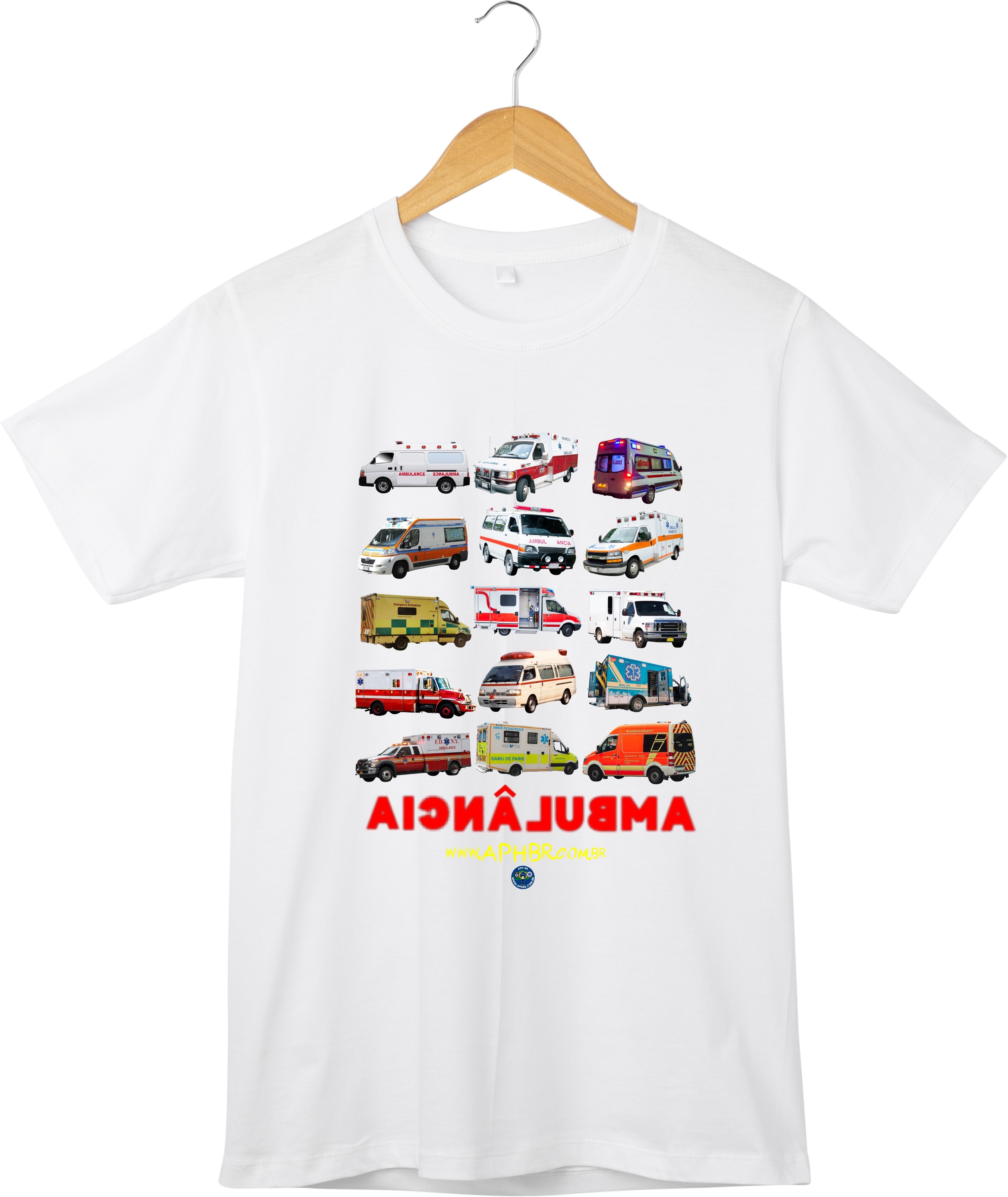 CAMISETA AMBULÂNCIA - COR BRANCA