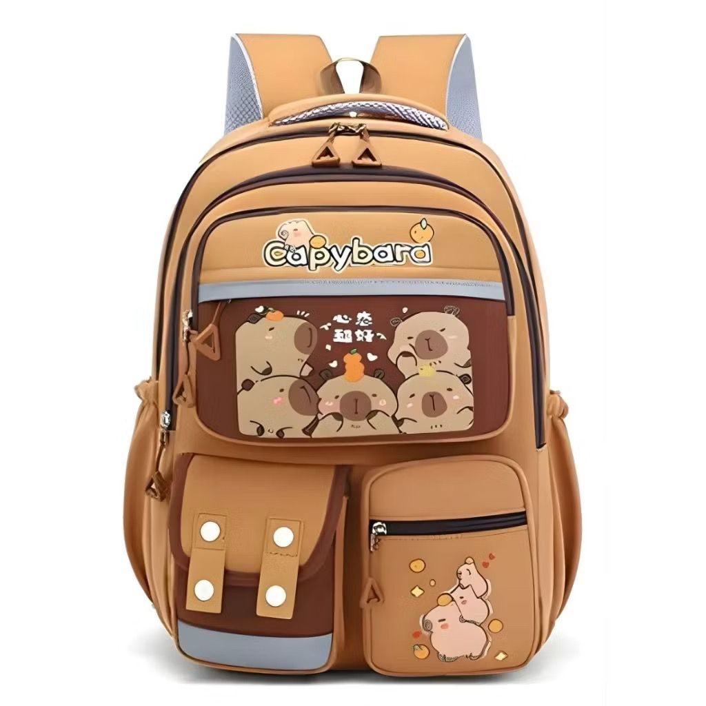 Mochila Capivara Grande Infantil Escolar Impermeavel Reforçada