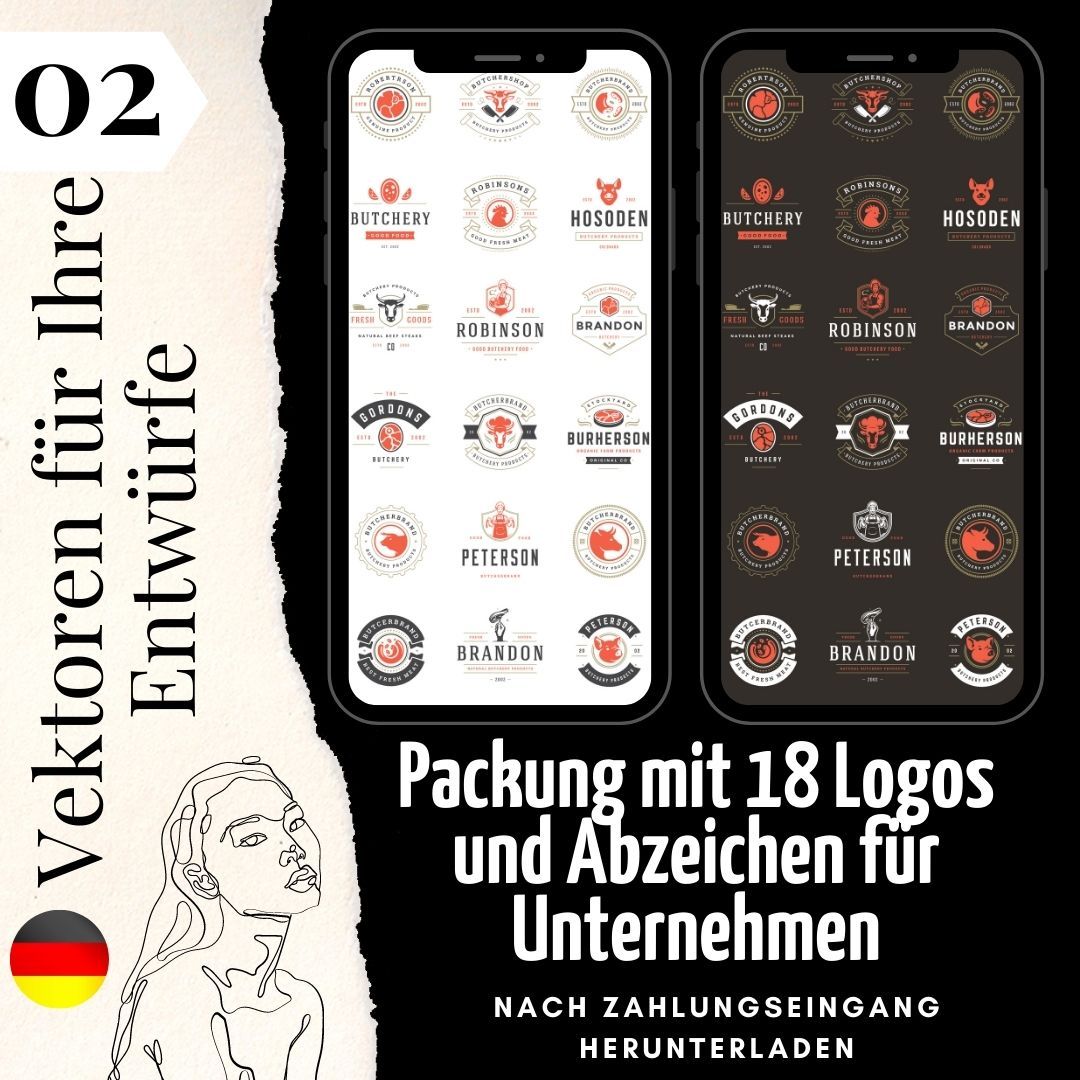 Schnittvektoren | Sublimierte Firmenlogos: (Packung Nr. 0002)