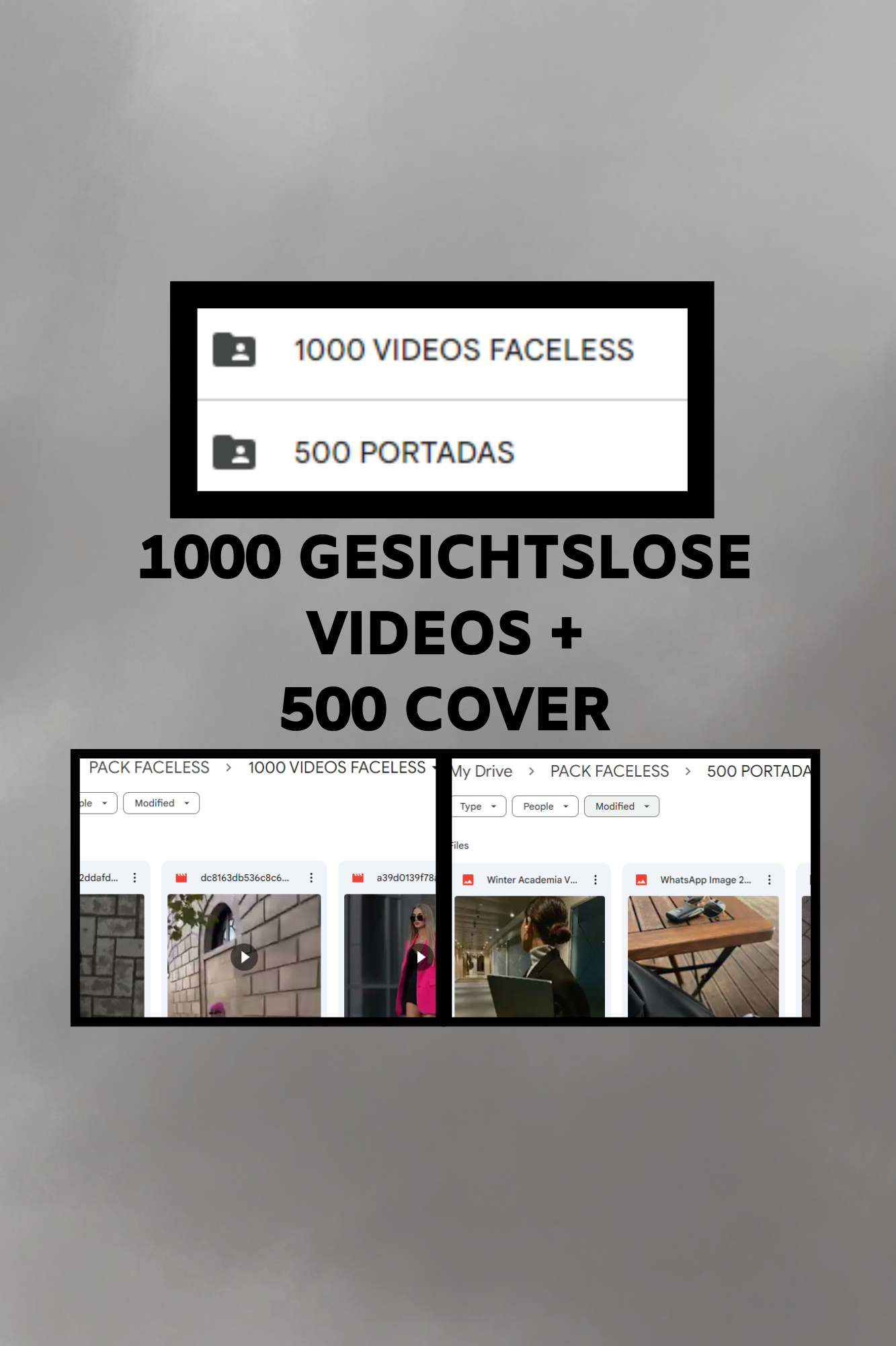 1000 GESICHTSLOSE VIDEOS + 500 COVER