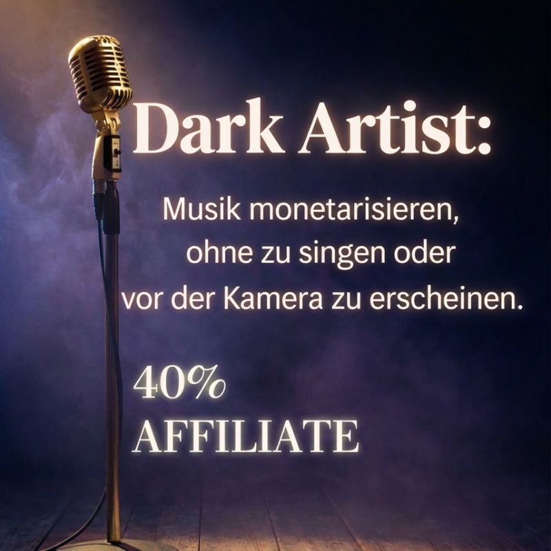Künstler Dunkel: Dark Artist: Musik monetarisieren, ohne zu singen oder vor der Kamera zu erscheinen.