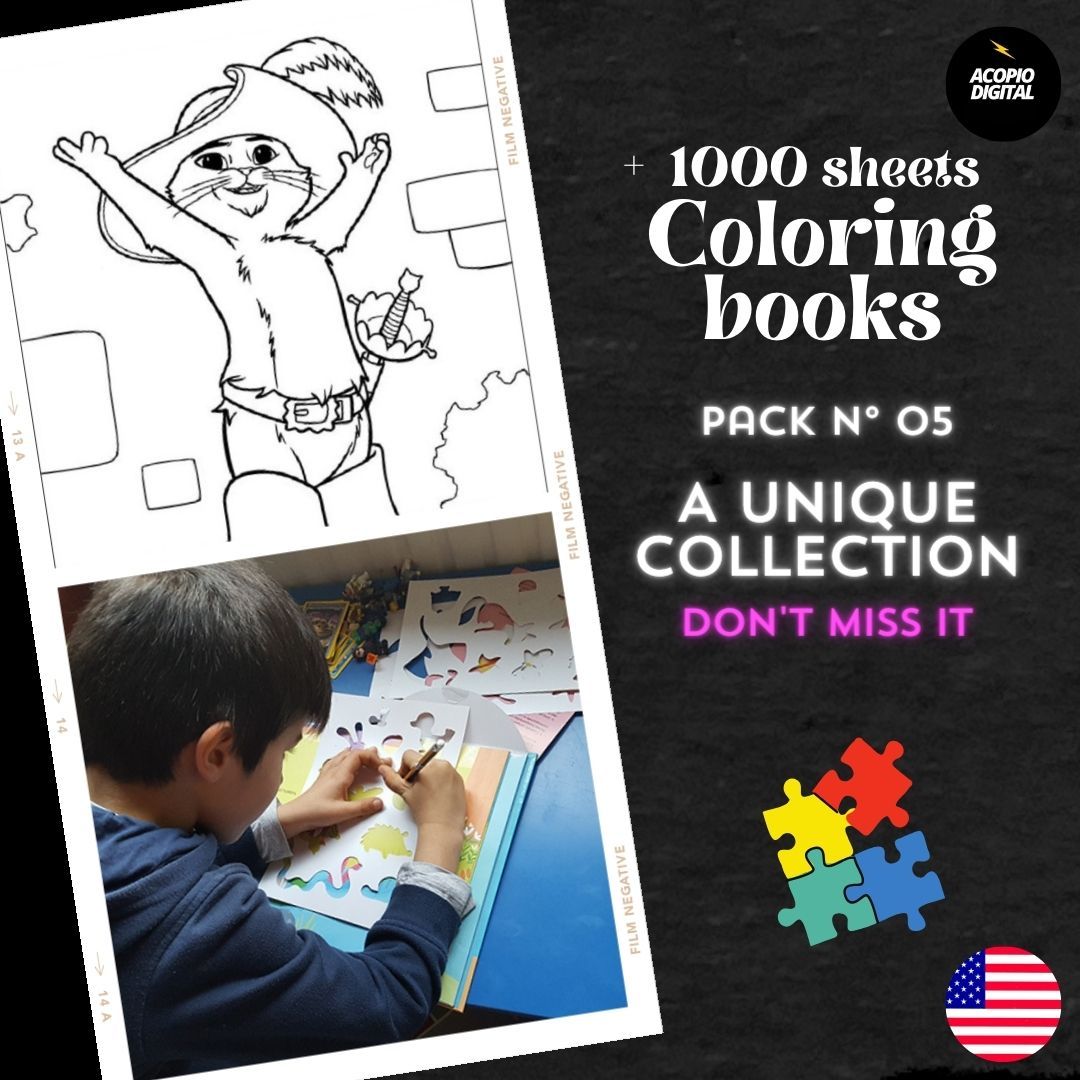 Children's Coloring Stories | 1000+ Pages in 11 Exclusive PDFs | Pack N° 05