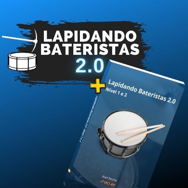 Lapidando Bateristas 2.0 Vitalício + Apostila impressa Nível 1 e 2