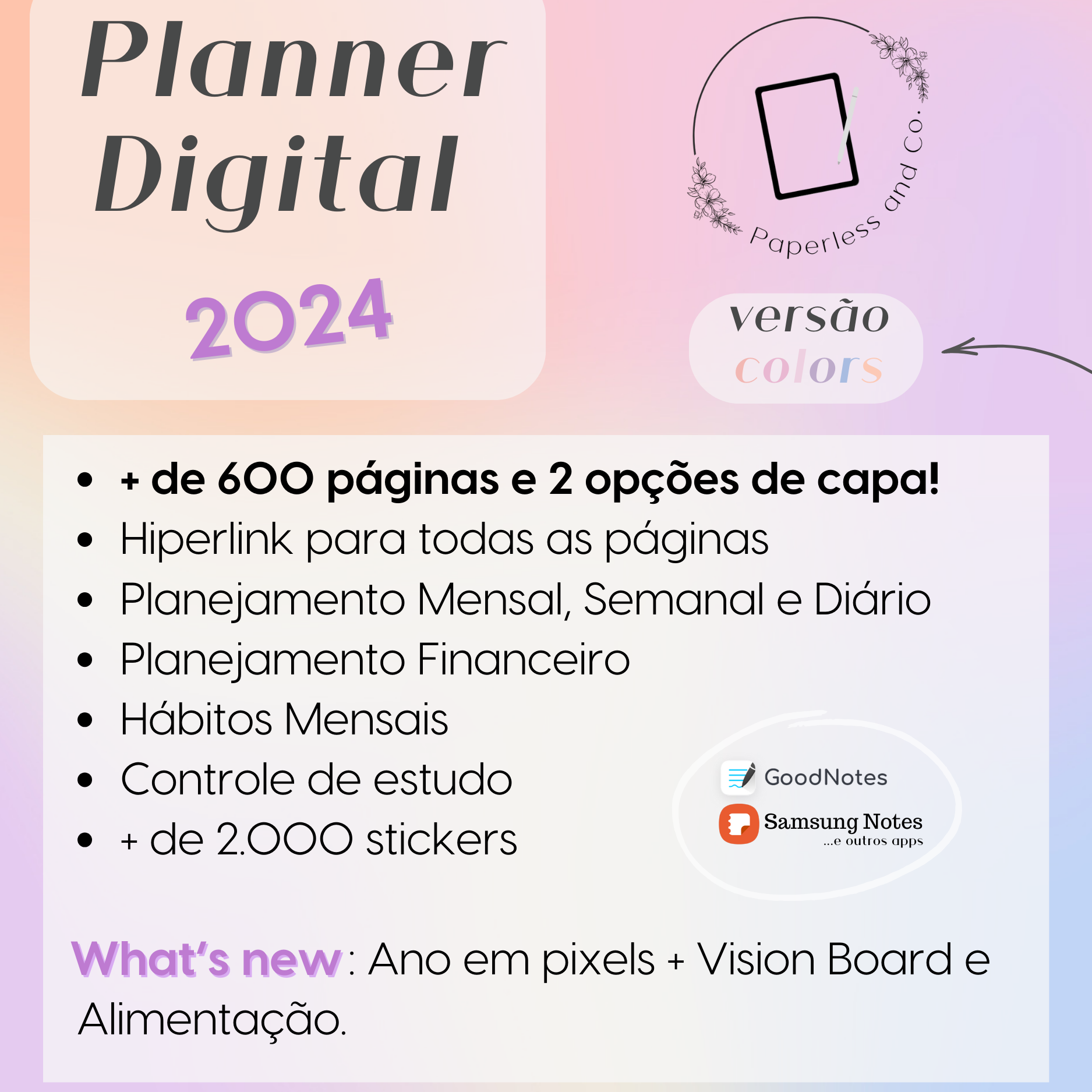 Planner Digital 2024 Colors