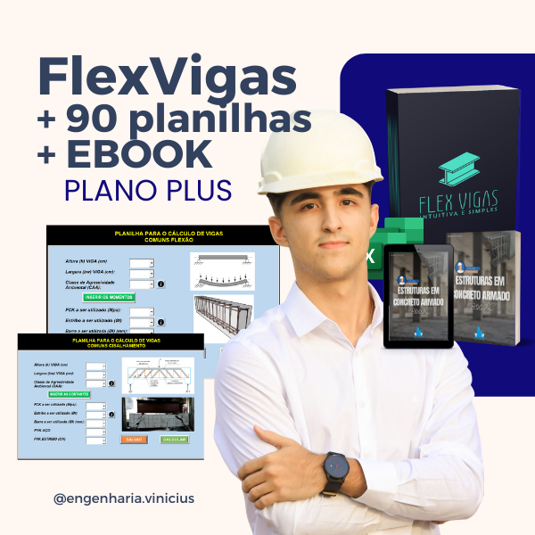 FlexVigas - Planilha para dimensionamento de Vigas à Flexão e Cisalhamento Intuitiva (PLANO PLUS)