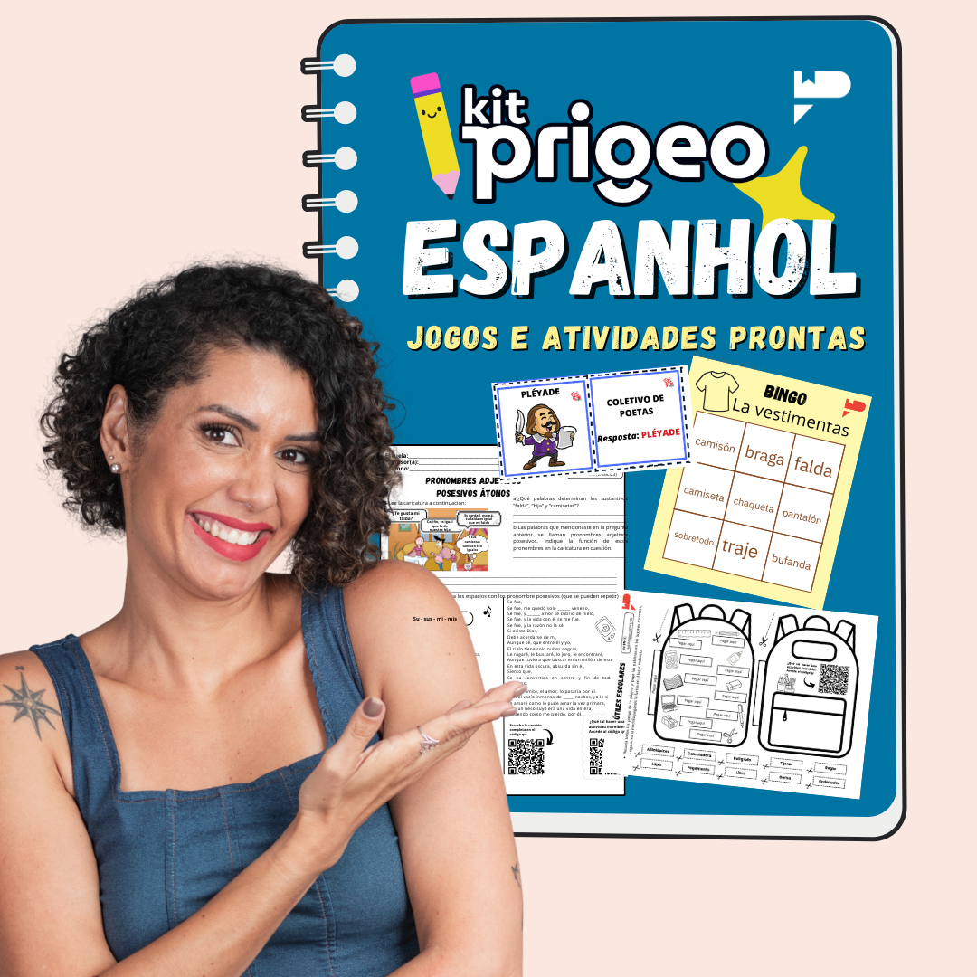 Kit Espanhol Prigeo-Atividades e jogos prontos