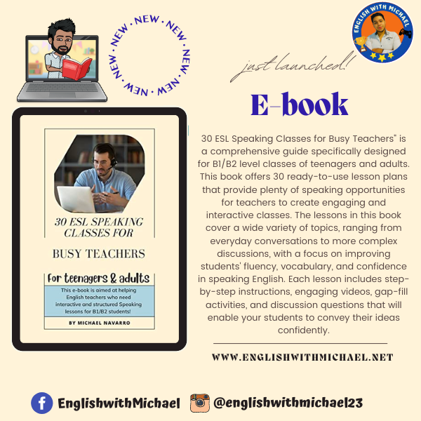????????️ 30 ESL Speaking Classes for Busy Teachers + Free ESL PowerPoint Presentations ????